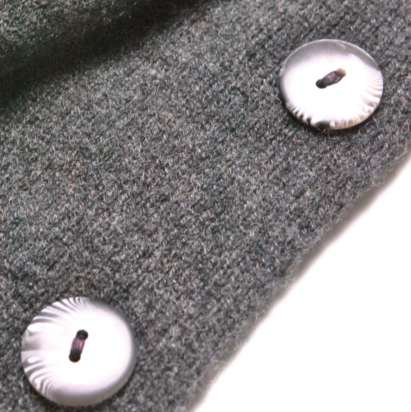 Cashmere Black Button Poncho