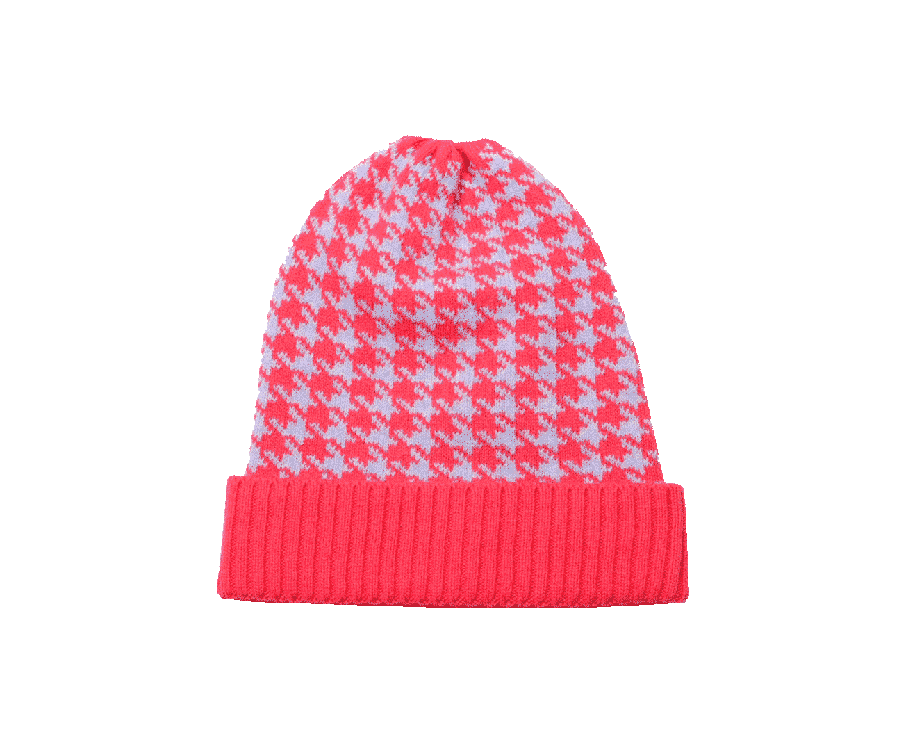 Cashmere Lust Pink Dogtooth Beanie