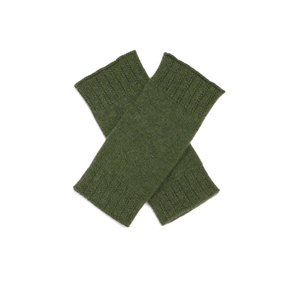 Cashmere Khaki Green Wrist Warmers