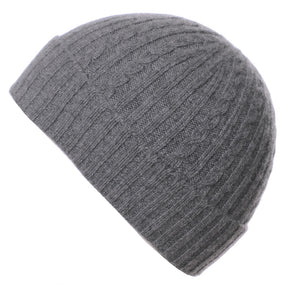 Cashmere Grey Cable Knitted Beanie