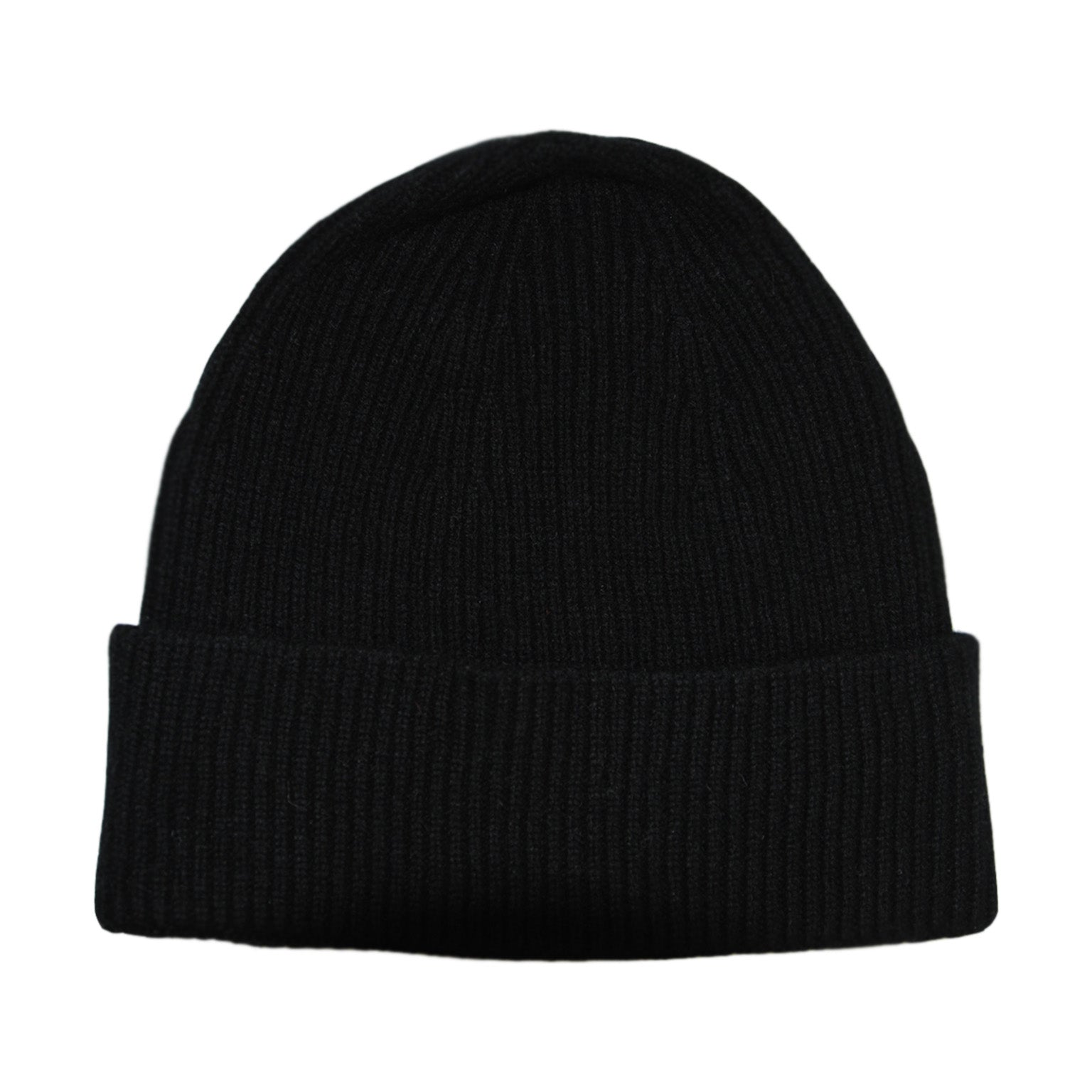 Cashmere Black Heavy Knit Beanie