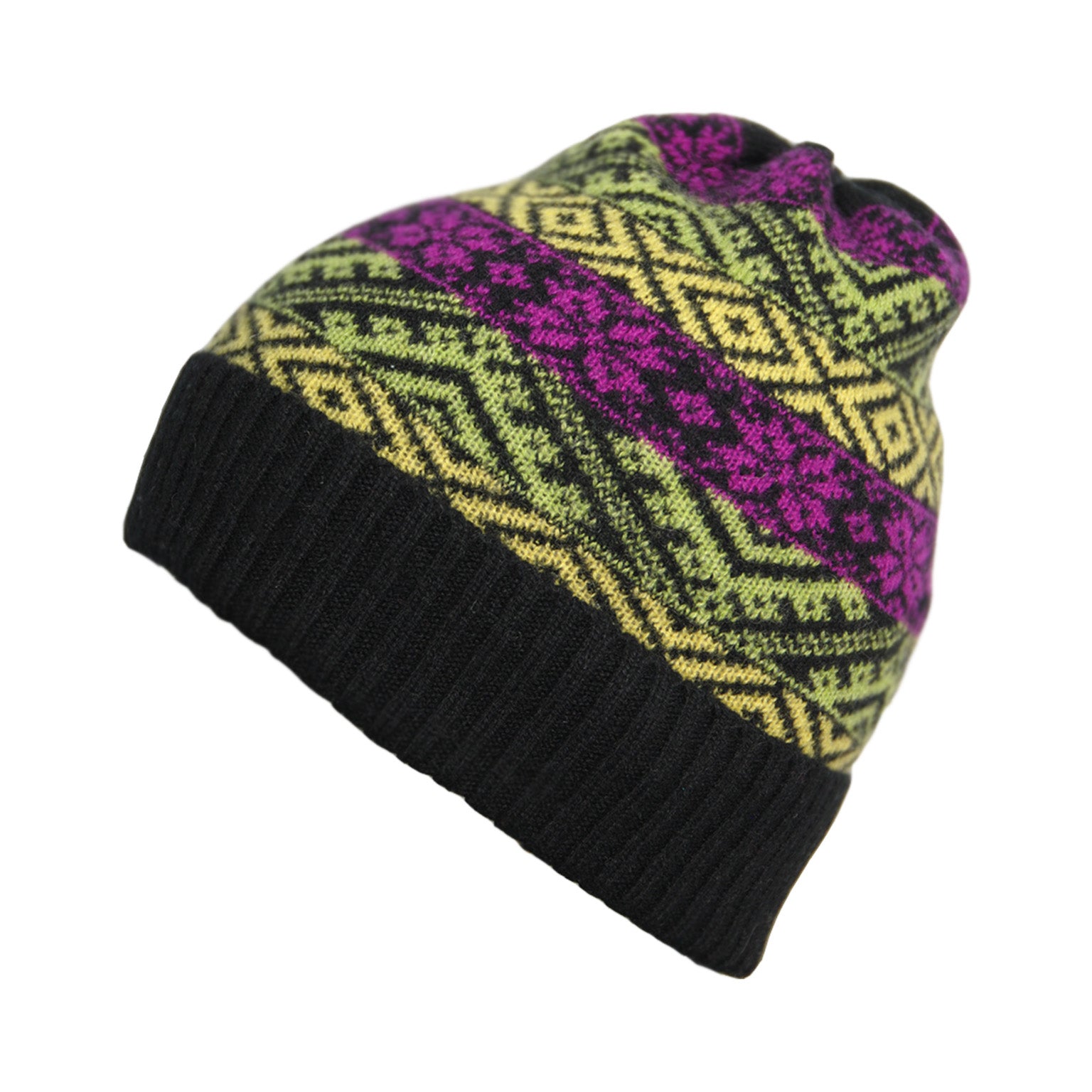 Cashmere Black Jaqcuard Beanie