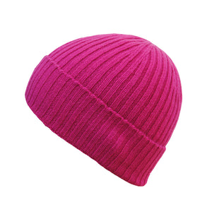Cashmere Cerise Ribbed Beanie