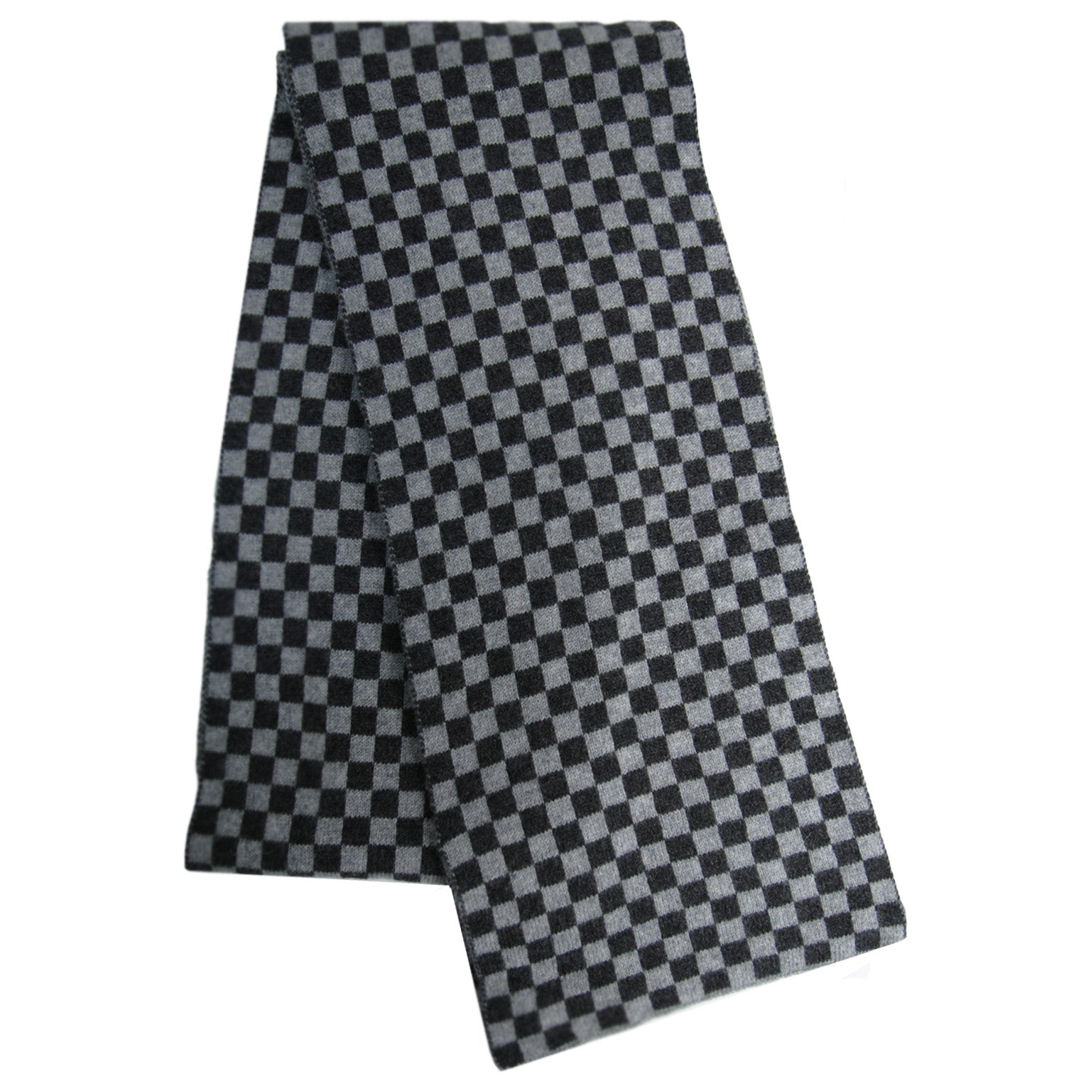 Cashmere Check Grey Scarf
