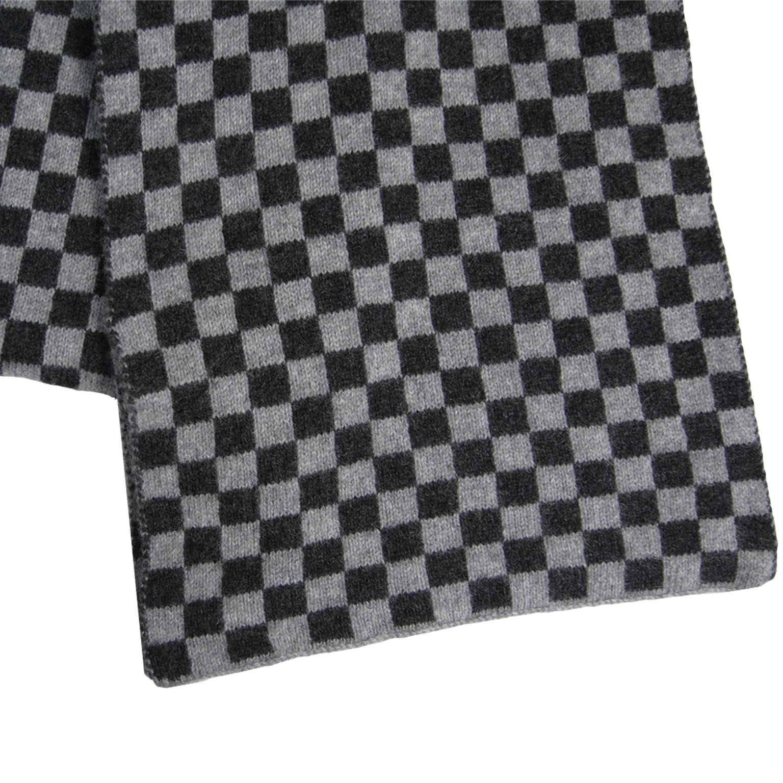 Cashmere Check Grey Scarf