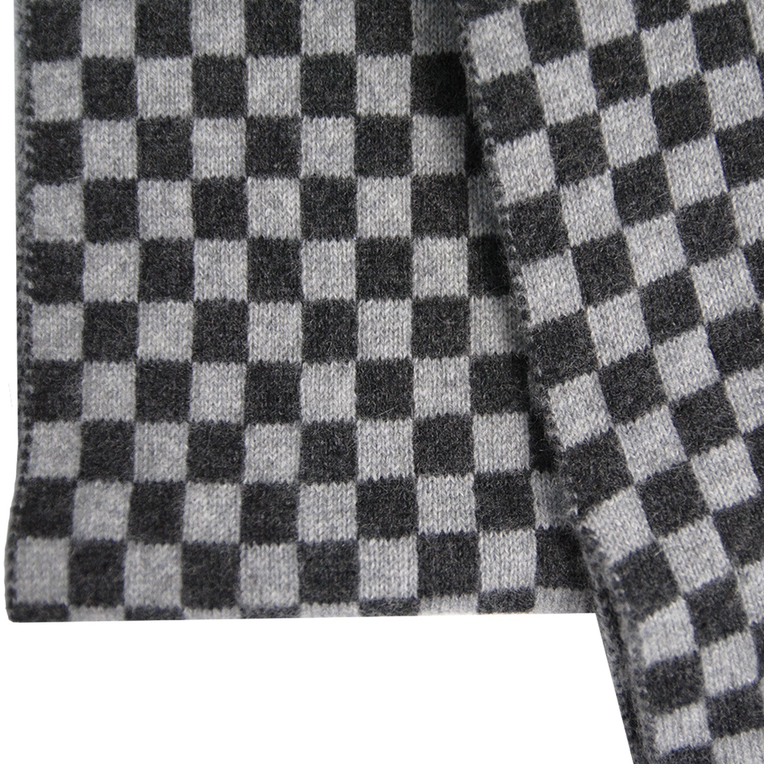 Cashmere Check Grey Scarf