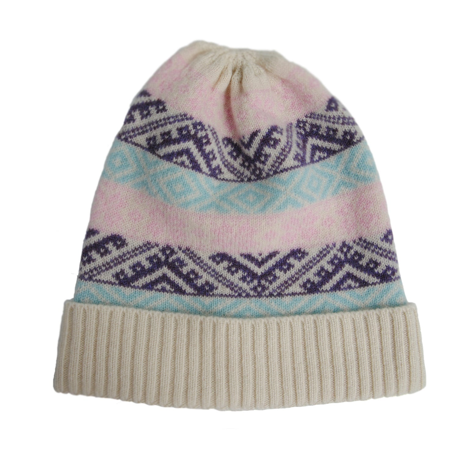 Cashmere Cream Jacquard Beanie