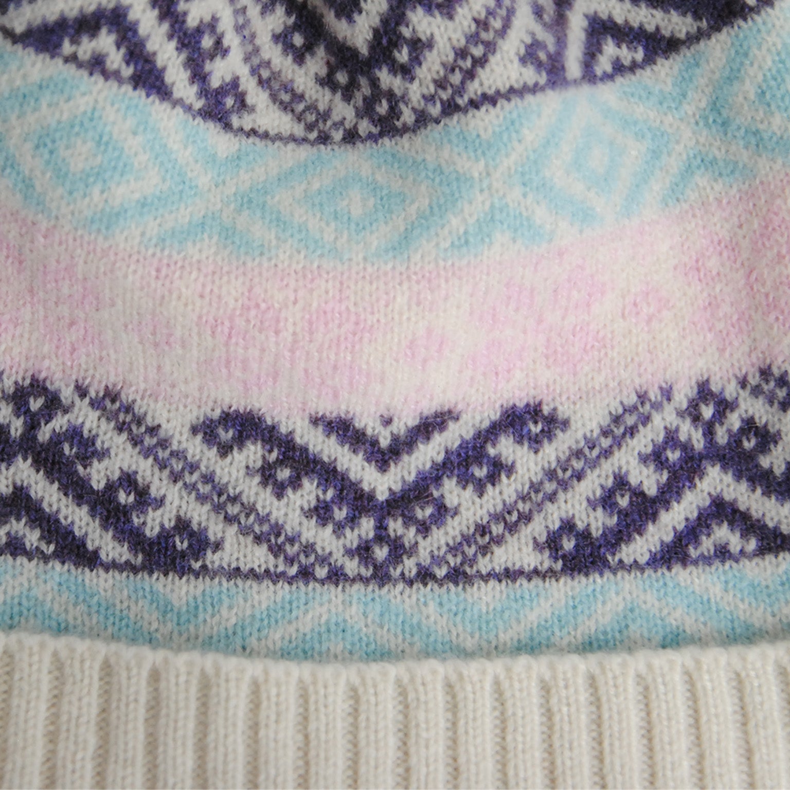 Cashmere Cream Jacquard Beanie