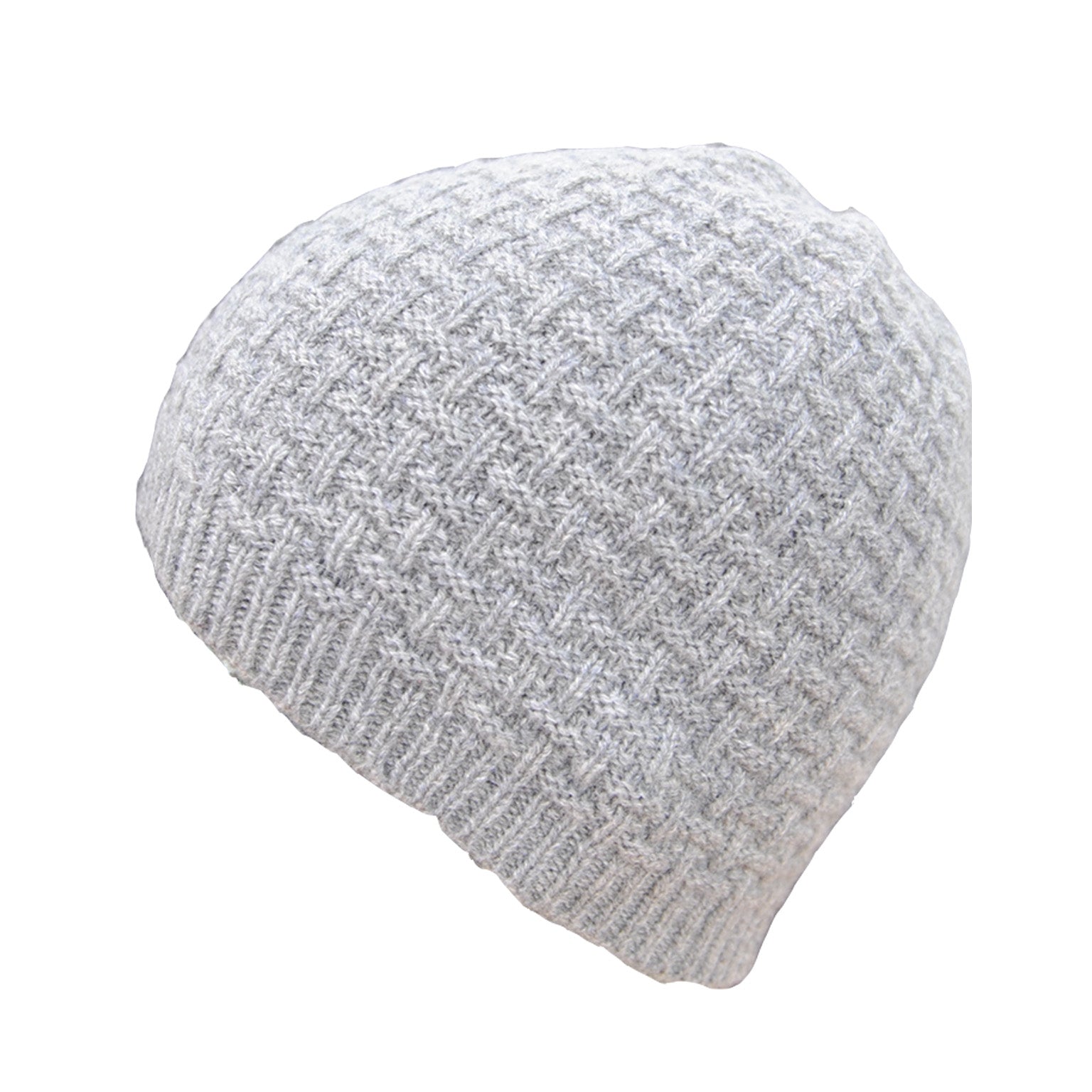 Cashmere Light Grey Purl Beanie