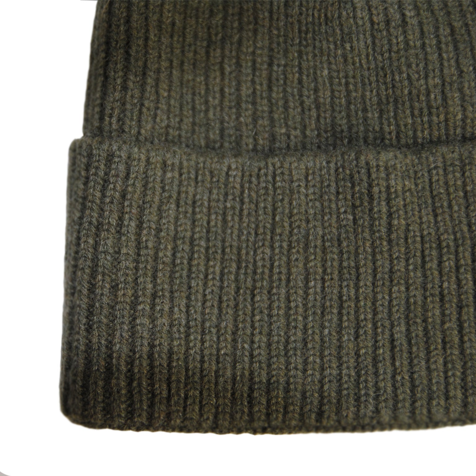 Cashmere Khaki Heavy Knit Beanie