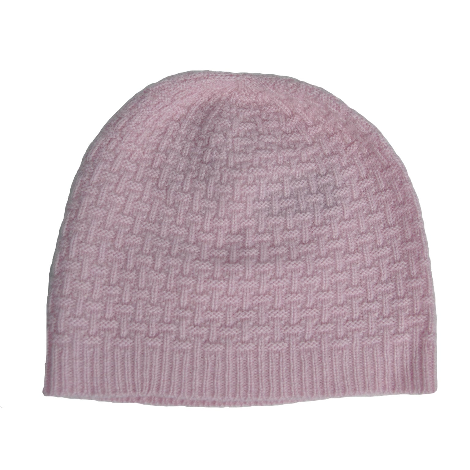 cashmere pink purl beanie