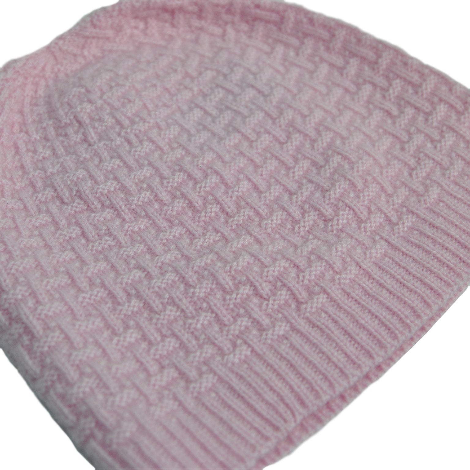 cashmere pink purl beanie