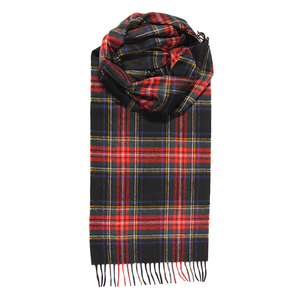 Cashmere Woven Black & Multi Check Scarf