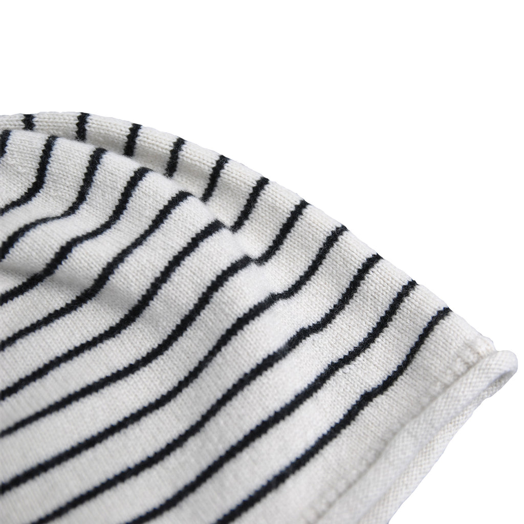 Cashmere Cream Striped Slouch Beanie