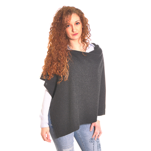 Cashmere Charcoal Shoulder Poncho