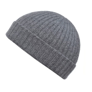 Cashmere Grey Ribbed Beanie