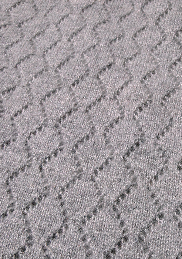 Cashmere Mesh Grey Shoulder Poncho