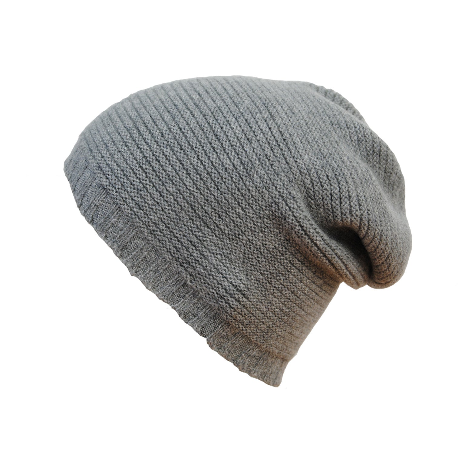 Cashmere Purl Slouch Beanie