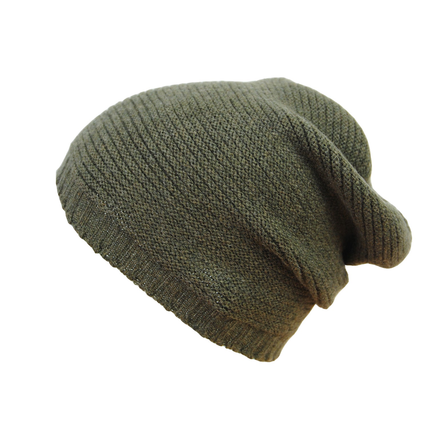 Cashmere Purl Slouch Beanie