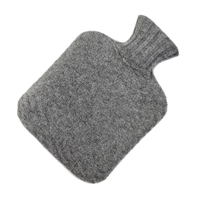 Grey Knitted Hot Water Bottle