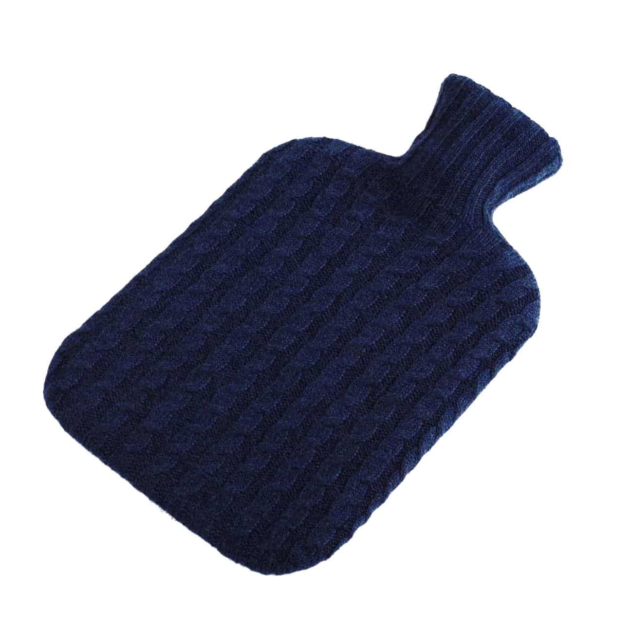 Navy Cable Hot Water Bottle