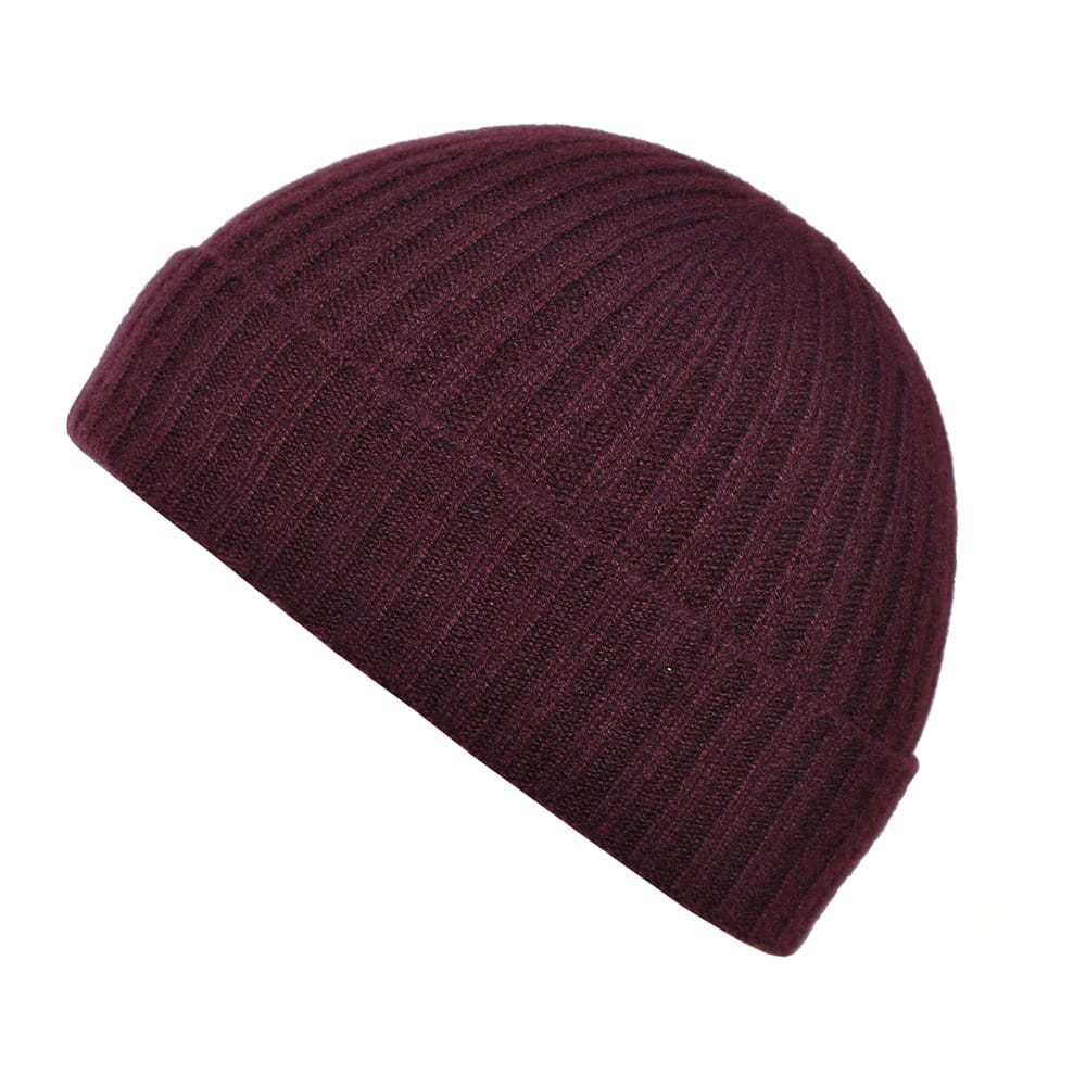 Cashmere Plum Ribbed Beanie