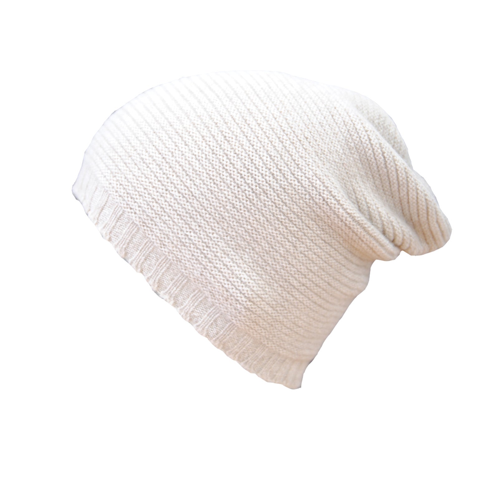 Cashmere Purl Slouch Beanie