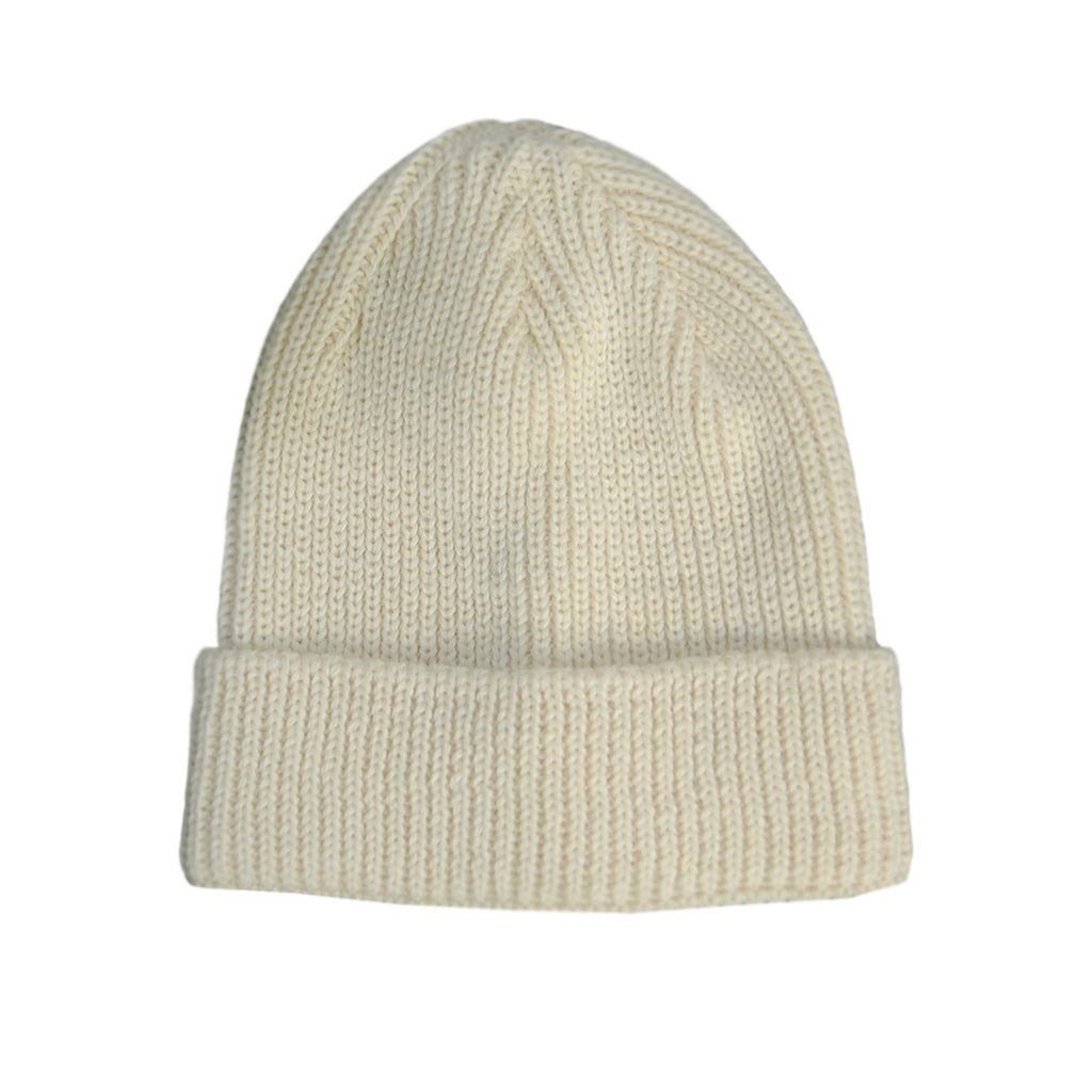 cream knit beanie