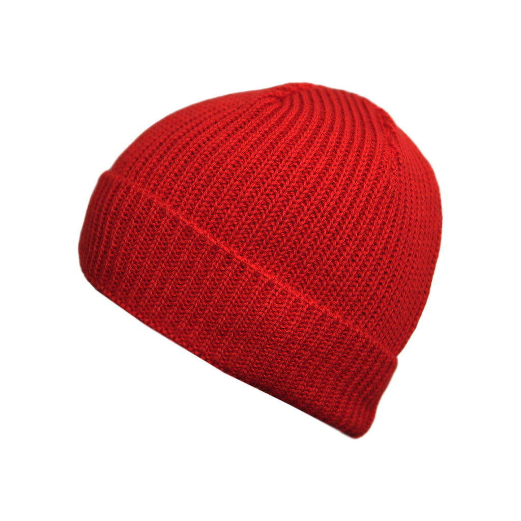 red knit beanie