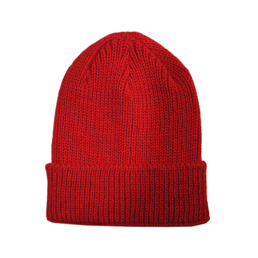 red knit beanie