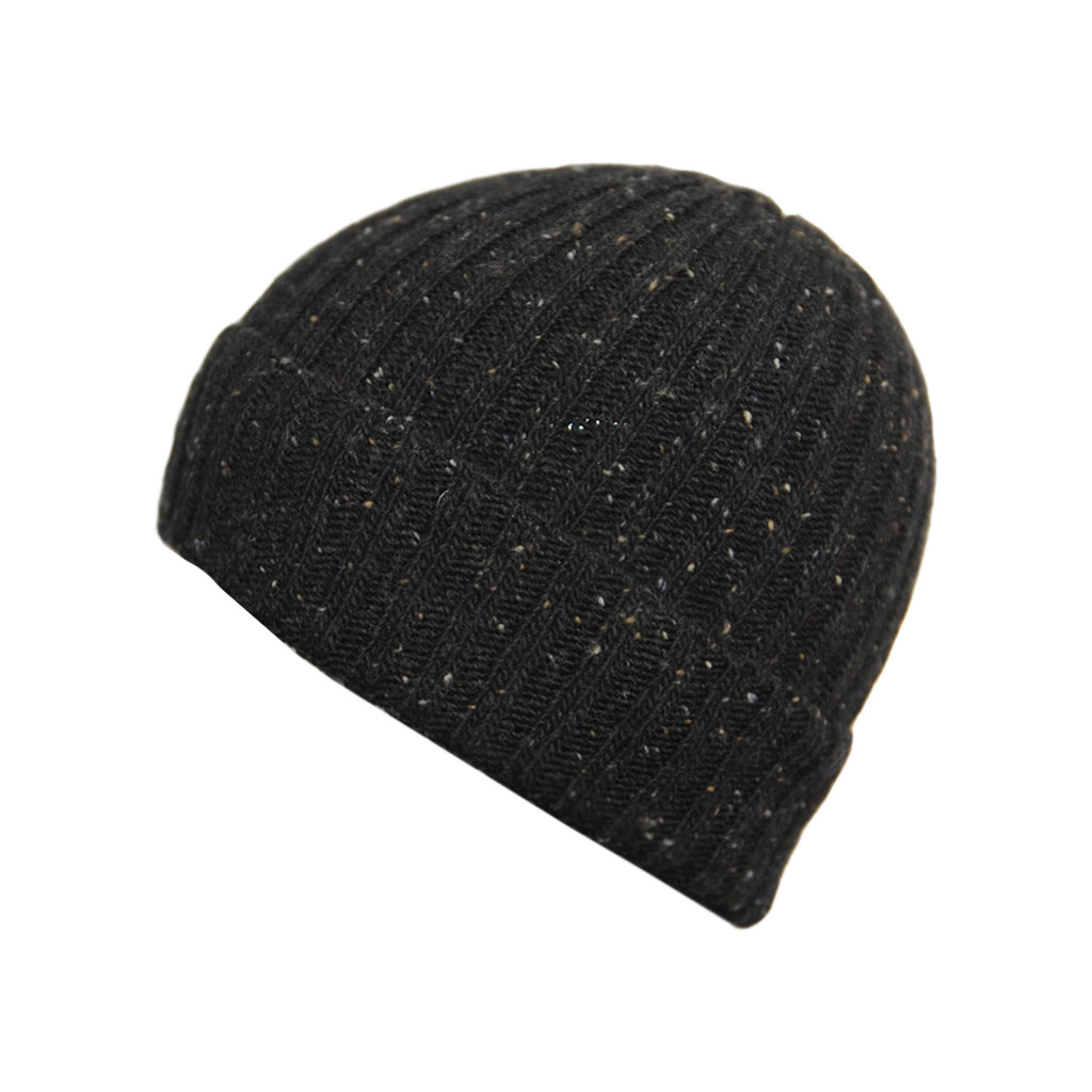 black knit beanie