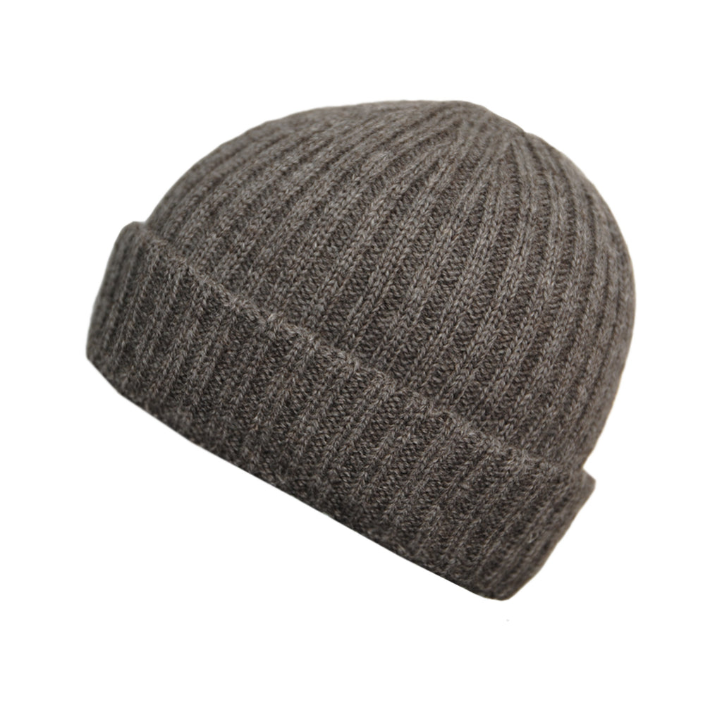 brown knitted beanie