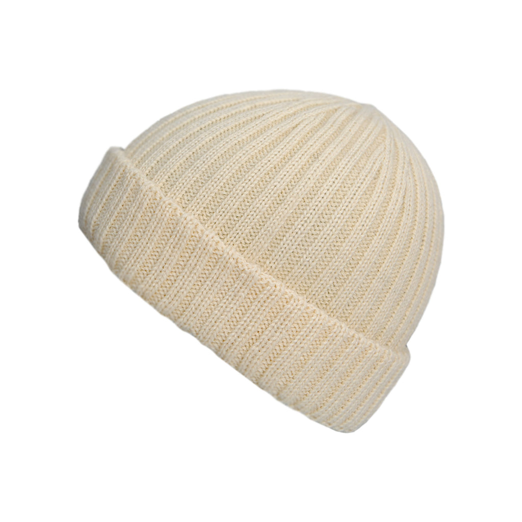 cream knitted beanie