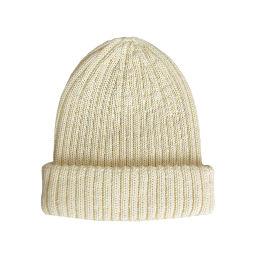 cream knitted beanie